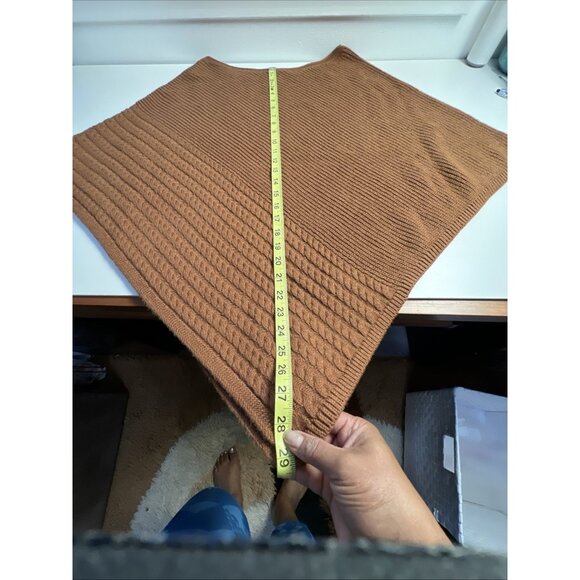 J Jill Poncho Kimono Womens Asymmetrical Knit Brown One Size - Picture 6 of 6